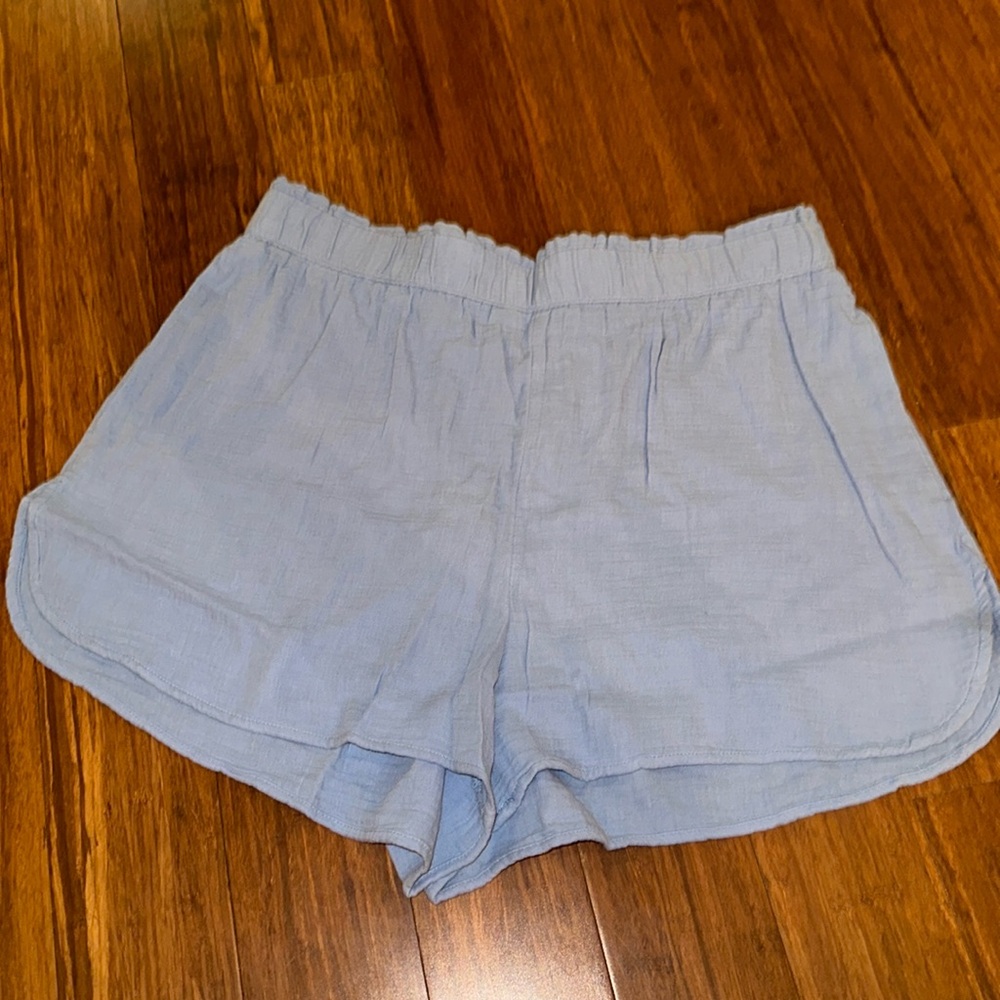 NWT UNIVERSAL THREAD WOMEN LINEN SHORTS BLUE SZ L